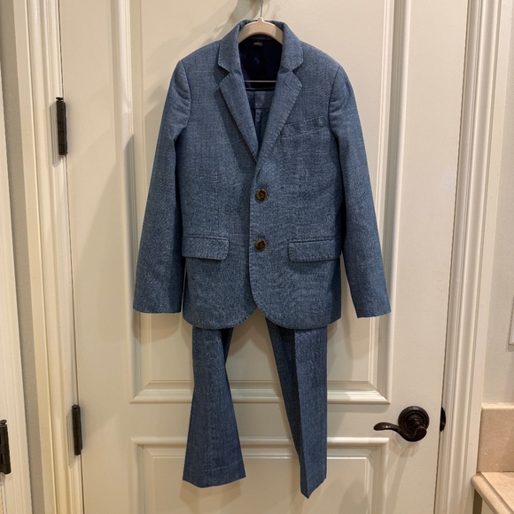 J Crew Boys' Ludlow jacket and pants in chambray - Size 8 - Picture 1 of 12